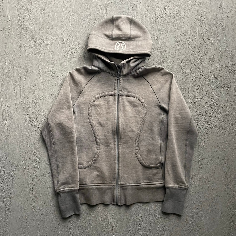 Lululemon Scuba Full Zip Hoodie Women Size 12 Grey